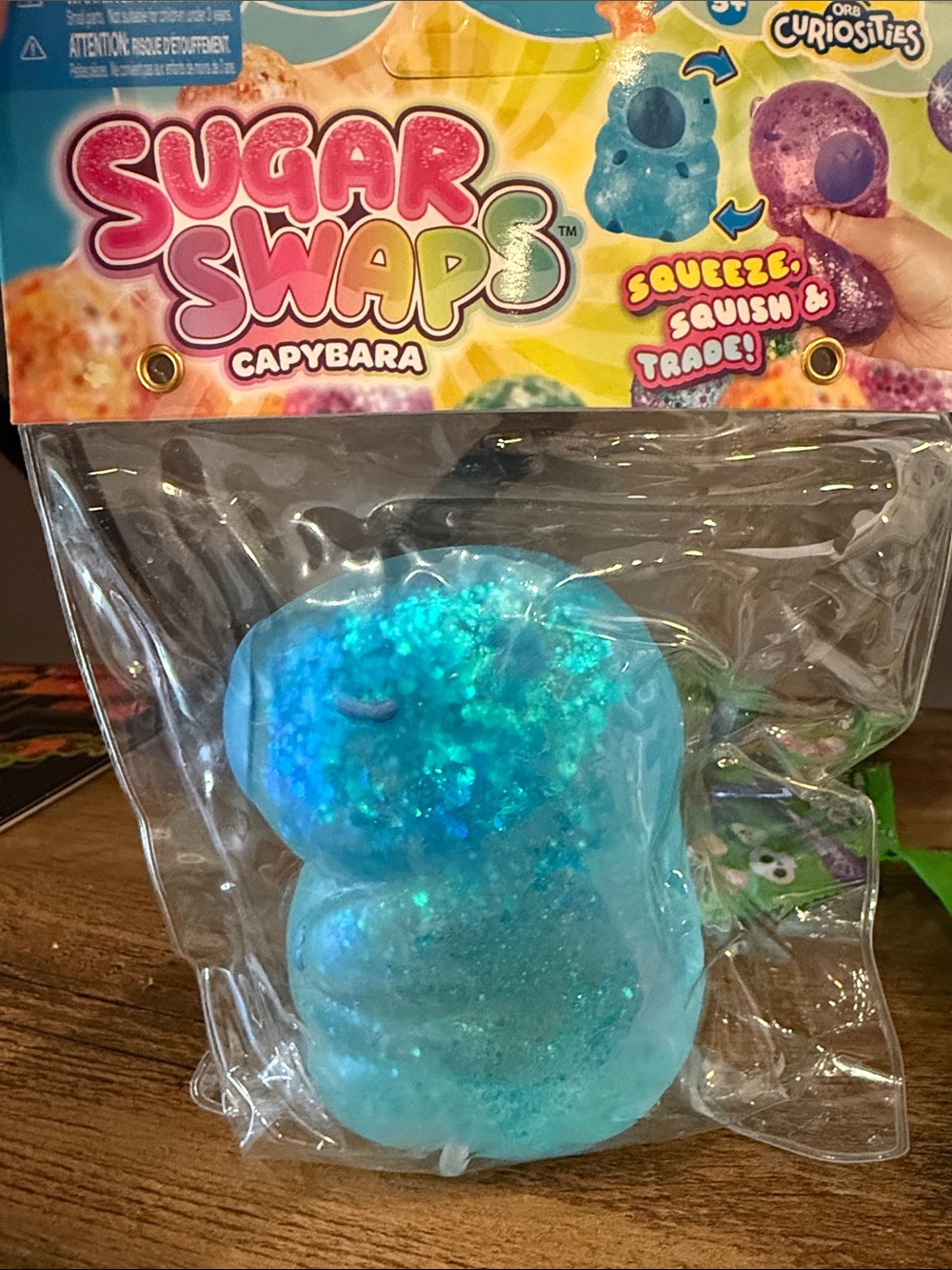 Capybara Kids Toy - Blue Glitter Squeeze
